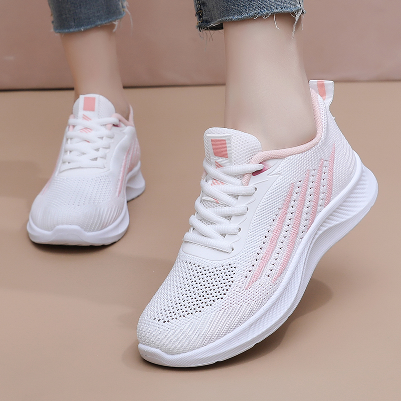Zapatillas deportivas informal - Knit Fabric Lace Up Sneakers reseña y precio